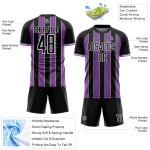 Soccer Medium Jersey Line Custom Uniform Sports Purple-White Black Pinstripe Sublimation