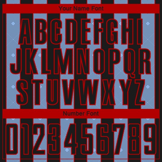 Sports Line Custom Jersey Black Pinstripe Blue-Red Light Uniform Soccer Sublimation