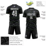 Sublimation White-Kelly Green Soccer Jersey Uniform Custom Black
