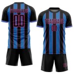 Uniform Jersey Powder Blue-Pink Black Line Pinstripe Custom Sublimation Sports Soccer