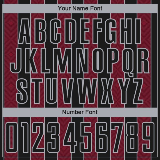 Custom Pinstripe Soccer Uniform Jersey Black Crimson-Gray Line Sports Sublimation