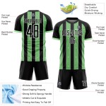 Jersey Green-White Uniform Pinstripe Sublimation Soccer Line Pea Black Sports Custom